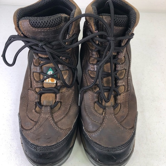 Timberland Brown Leather Steel Toe Lace Up Boots Size 9.5 main image 4